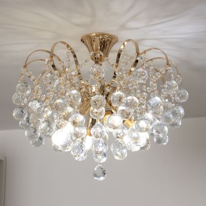 Brilagi - Lestenec CRYSTAL 6xE14/60W/230V zlata