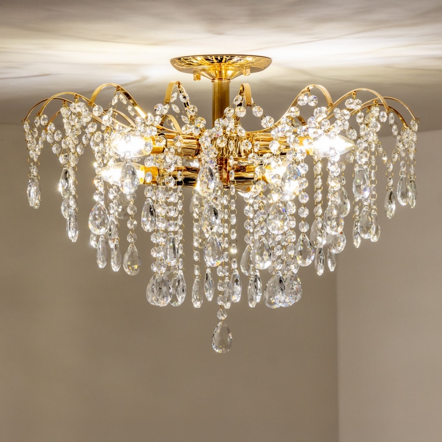 Brilagi - Lestenec CRYSTAL 6xE14/60W/230V zlata