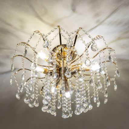 Brilagi - Lestenec CRYSTAL 6xE14/60W/230V zlata