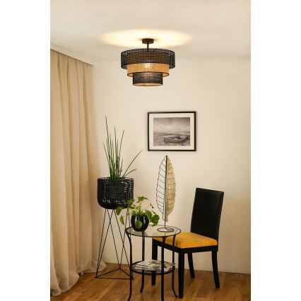 Brilagi - Lestenec DAKOTA LUNETA 1xE27/15W/230V pr. 45 cm črna/bež