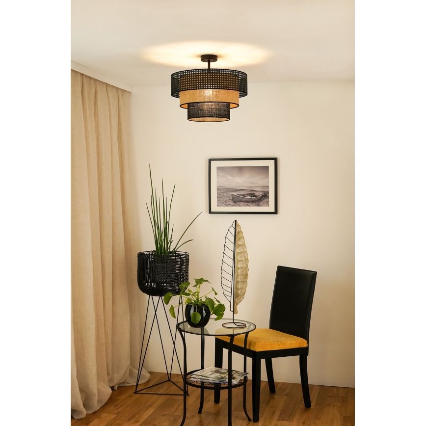 Brilagi - Lestenec DAKOTA LUNETA 1xE27/15W/230V pr. 45 cm črna/bež