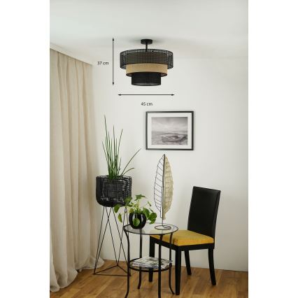 Brilagi - Lestenec DAKOTA LUNETA 1xE27/15W/230V pr. 45 cm črna/bež
