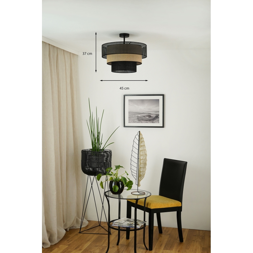 Brilagi - Lestenec DAKOTA LUNETA 1xE27/15W/230V pr. 45 cm črna/bež
