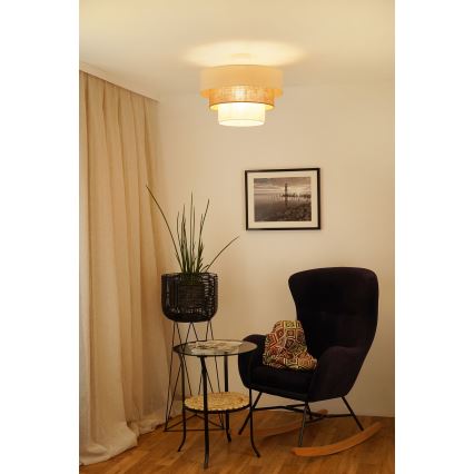 Brilagi - Lestenec DENVER LUNETA 1xE27/15W/230V pr. 45 cm bež/rjava/krem barva