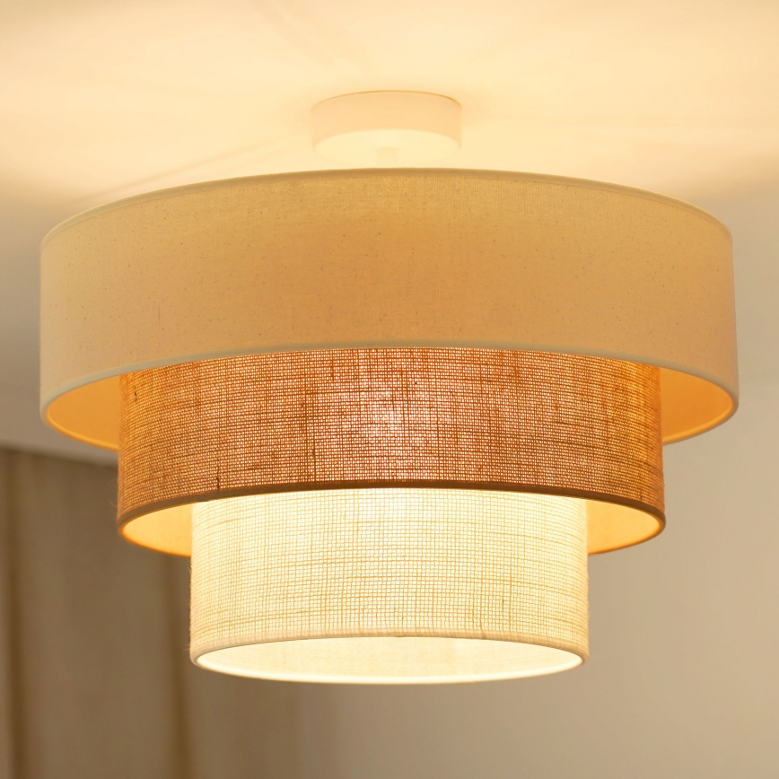 Brilagi - Lestenec DENVER LUNETA 1xE27/15W/230V pr. 45 cm bež/rjava/krem barva