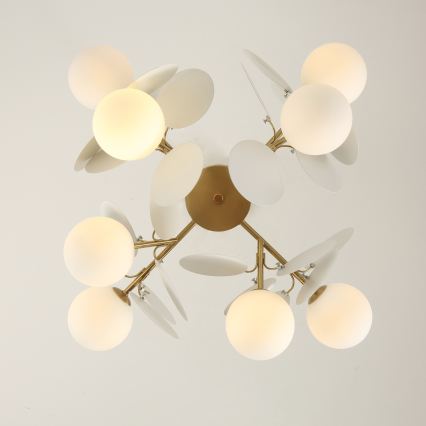 Brilagi - Lestenec na drogu BALMO 8xG9/9W/230V Ø 60 cm zlata/bela