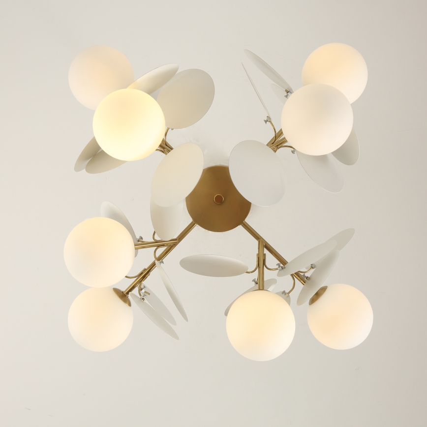 Brilagi - Lestenec na drogu BALMO 8xG9/9W/230V Ø 60 cm zlata/bela