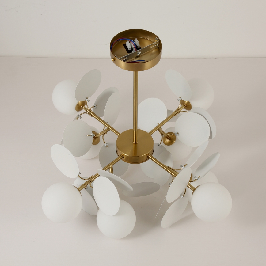 Brilagi - Lestenec na drogu BALMO 8xG9/9W/230V Ø 60 cm zlata/bela