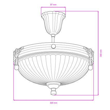 BRILAGI - Lestenec na drogu CLASSIC 3xE14/60W/230V medenina