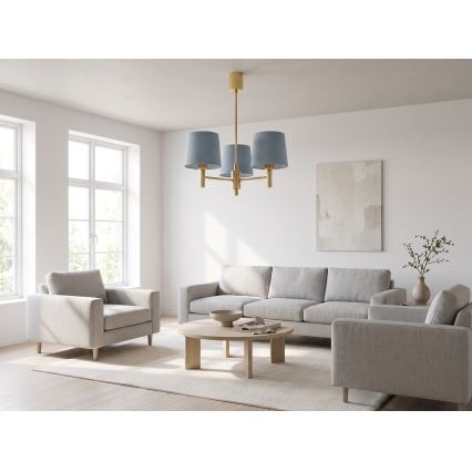 Brilagi - Lestenec na drogu MONTE 3xE27/60W/230V modra/zlata