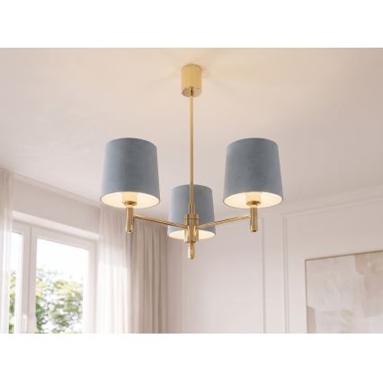 Brilagi - Lestenec na drogu MONTE 3xE27/60W/230V modra/zlata