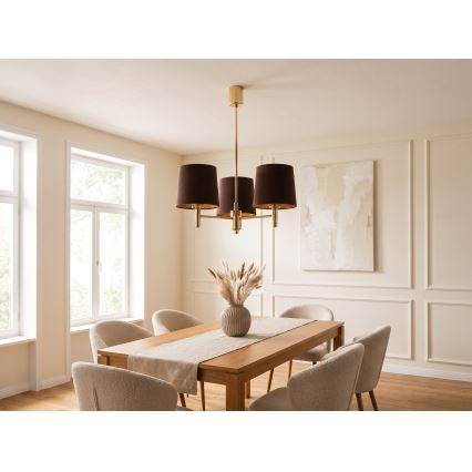 Brilagi - Lestenec na drogu MONTE 3xE27/60W/230V rjava/zlata