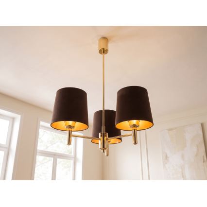 Brilagi - Lestenec na drogu MONTE 3xE27/60W/230V rjava/zlata