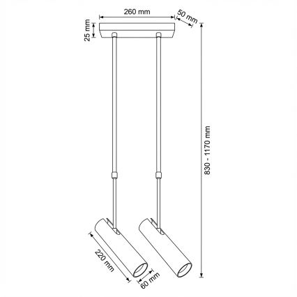 Brilagi - Lestenec na drogu SELE 2xGU10/30W/230V bež