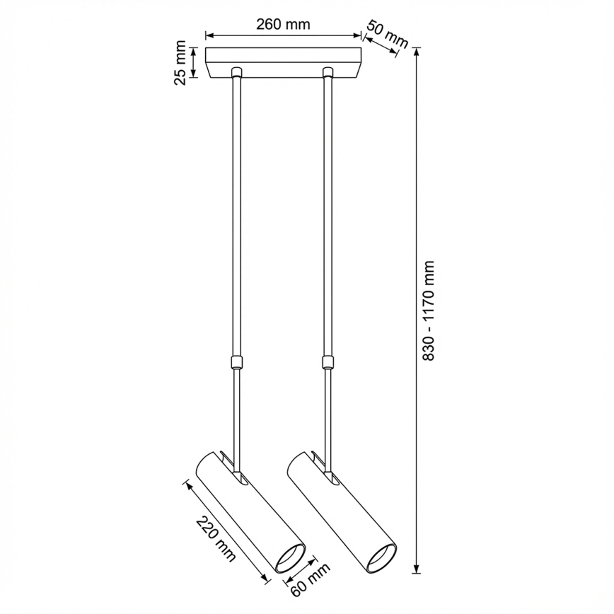 Brilagi - Lestenec na drogu SELE 2xGU10/30W/230V črn