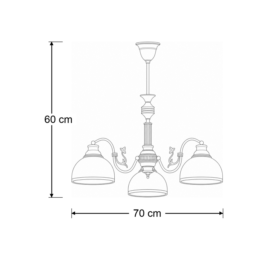 Brilagi - Lestenec na drogu TAURUS 3xE27/15W/230V premer 70 cm bronza