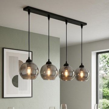 Brilagi - Lestenec na jeklenem lanku DIOR 4xE27/60W/230V črna/dimno siva