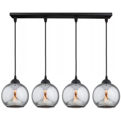Brilagi - Lestenec na jeklenem lanku DIOR 4xE27/60W/230V črna/dimno siva