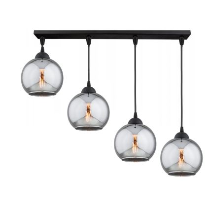 Brilagi - Lestenec na jeklenem lanku DIOR 4xE27/60W/230V črna/dimno siva