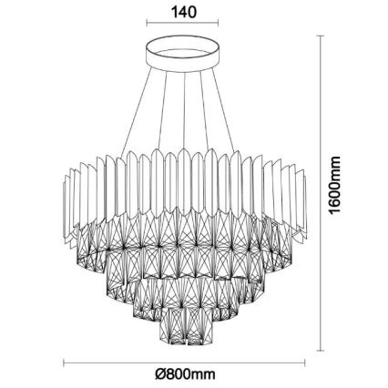Brilagi - Lestenec na jekleni vrvici CARLOS 11xE14/40W/230V, premer 80 cm