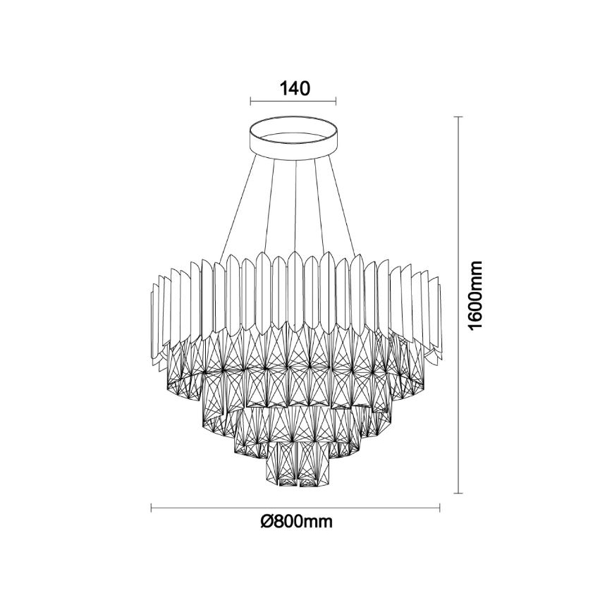 Brilagi - Lestenec na jekleni vrvici CARLOS 11xE14/40W/230V, premer 80 cm
