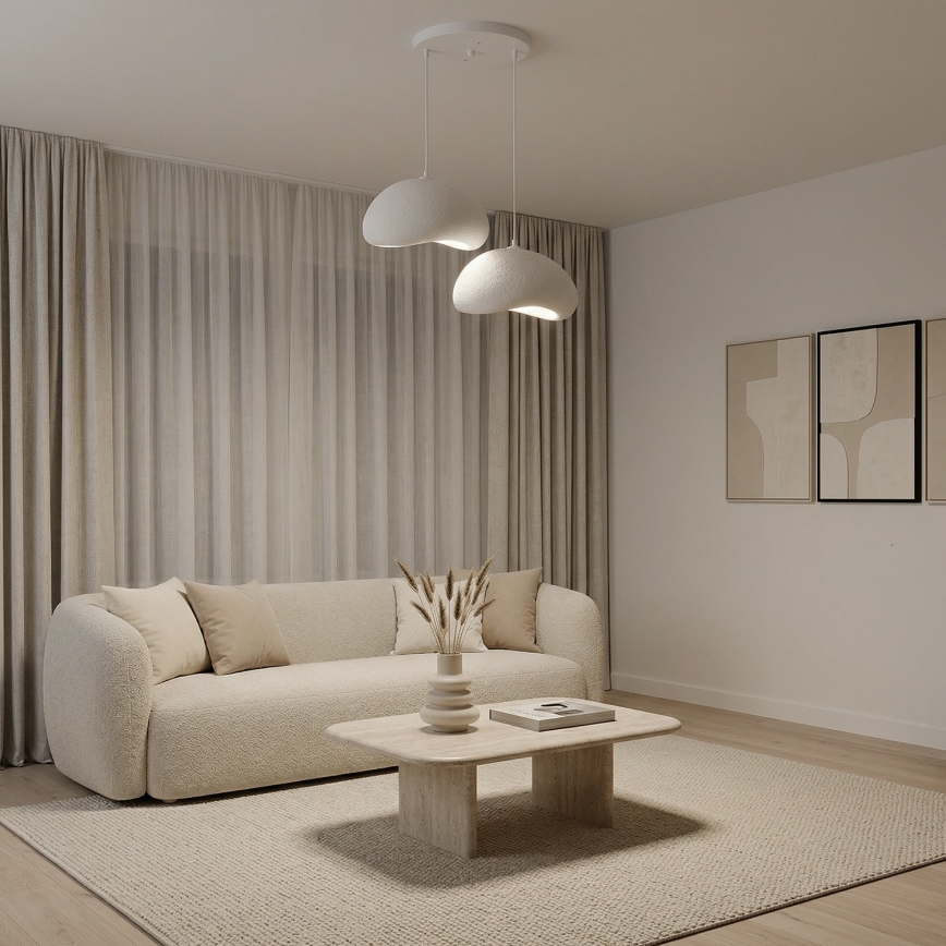 Brilagi - Lestenec na jekleni vrvici WABI SABI 2xE27/40W/230V premer 60 cm bela