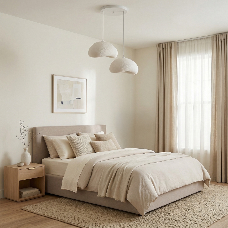 Brilagi - Lestenec na jekleni vrvici WABI SABI 2xE27/40W/230V premer 60 cm bela