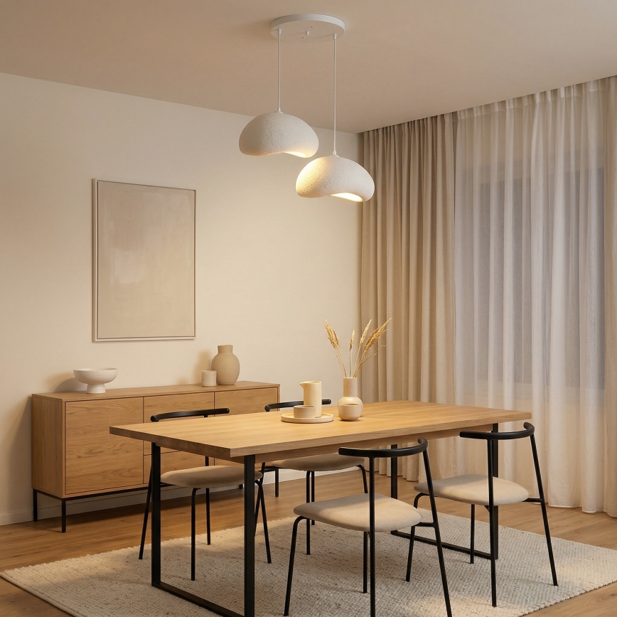 Brilagi - Lestenec na jekleni vrvici WABI SABI 2xE27/40W/230V premer 60 cm bela