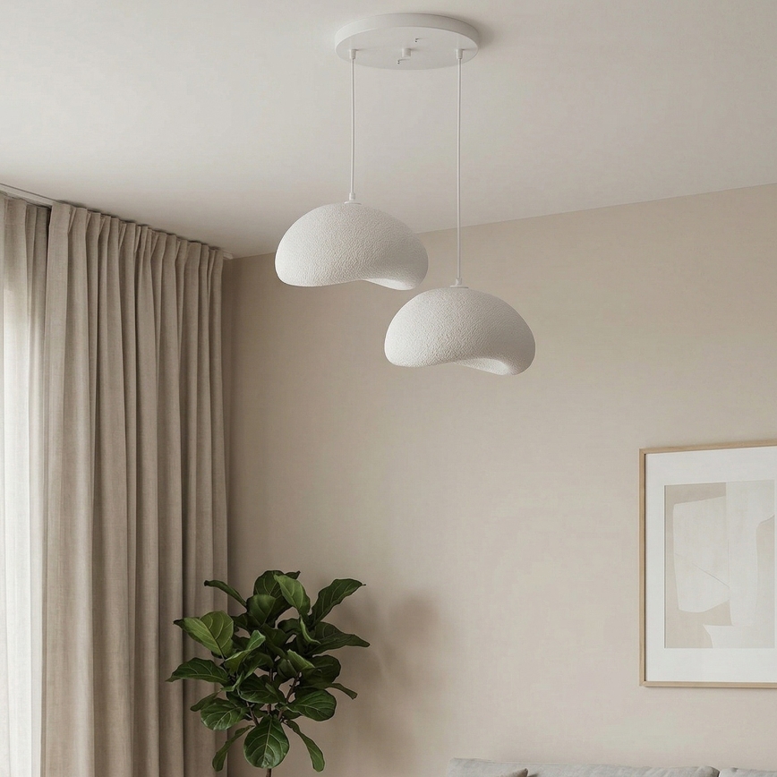 Brilagi - Lestenec na jekleni vrvici WABI SABI 2xE27/40W/230V premer 60 cm bela