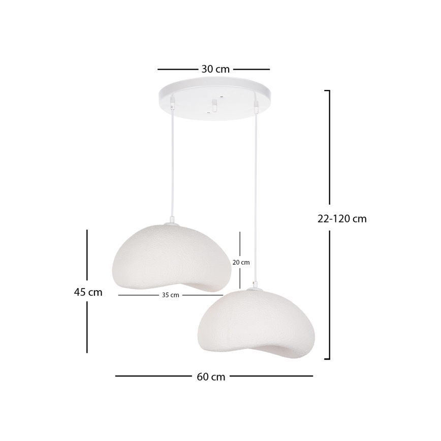 Brilagi - Lestenec na jekleni vrvici WABI SABI 2xE27/40W/230V premer 60 cm bela