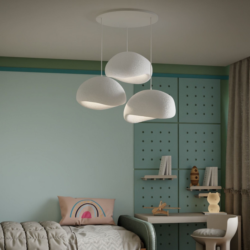Brilagi - Lestenec na kabelu WABI SABI 3xE27/40W/230V, premer 60 cm, bela