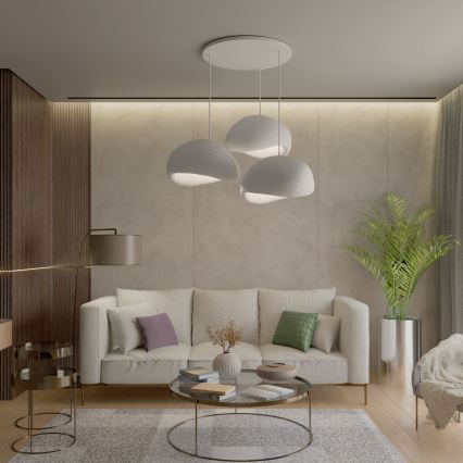 Brilagi - Lestenec na kabelu WABI SABI 3xE27/40W/230V, premer 60 cm, bela