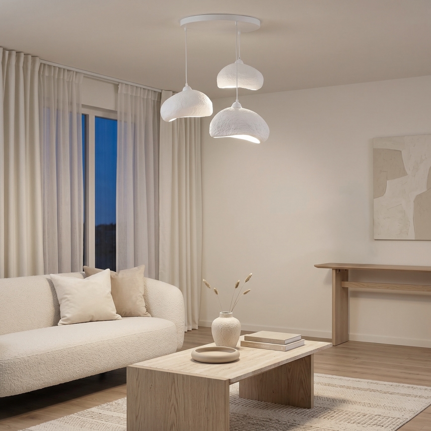 Brilagi - Lestenec na kabelu WABI SABI 3xE27/40W/230V, premer 60 cm, bela