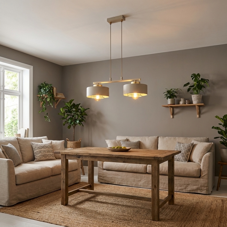 Brilagi - lestenec na kablu 2xE27/60W/230V bež/zlata