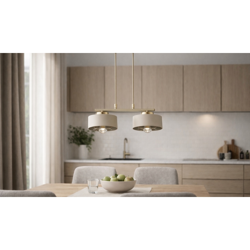 Brilagi - lestenec na kablu 2xE27/60W/230V bež/zlata