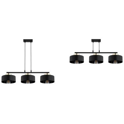 Brilagi - Lestenec na kablu 3xE27/60W/230V črna/zlata