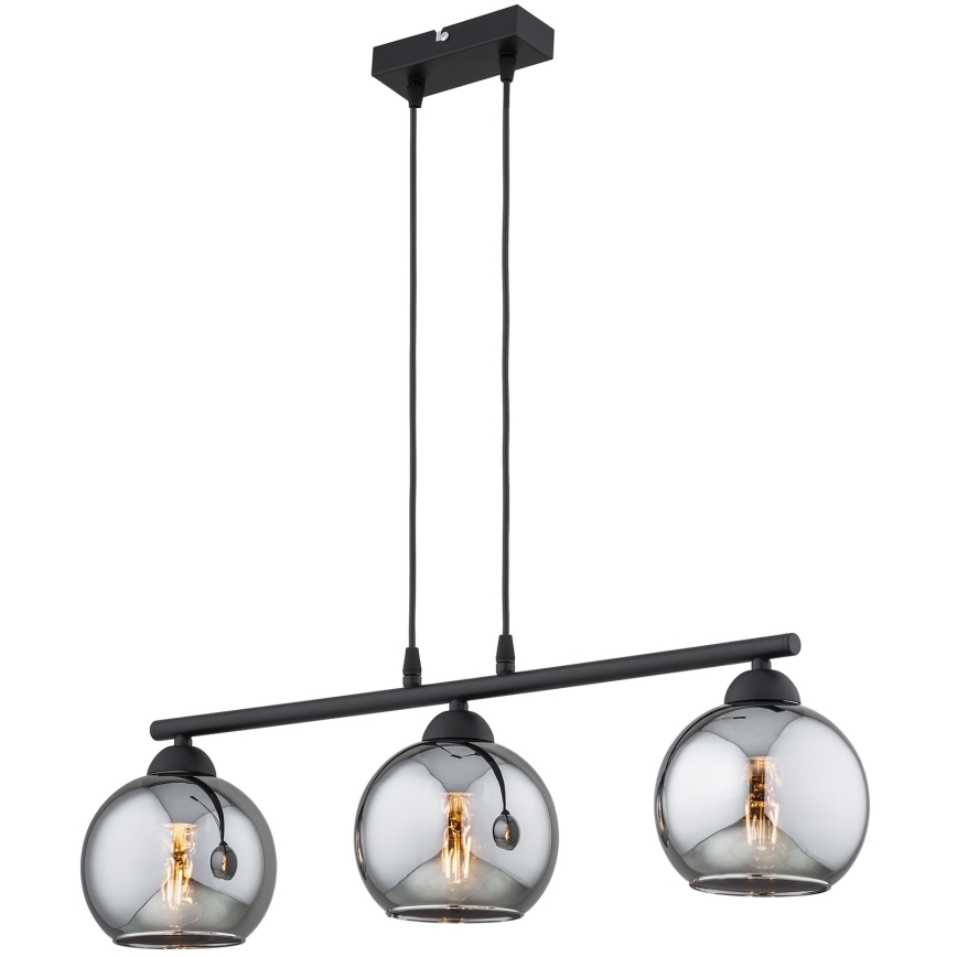 Brilagi - Lestenec na kablu DIOR 3xE27/60W/230V črna/dimna siva