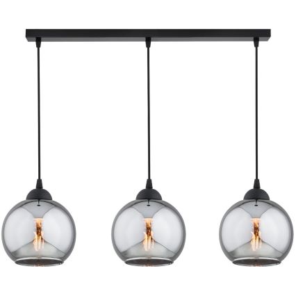 Brilagi - Lestenec na kablu DIOR 3xE27/60W/230V črna/dimno siva