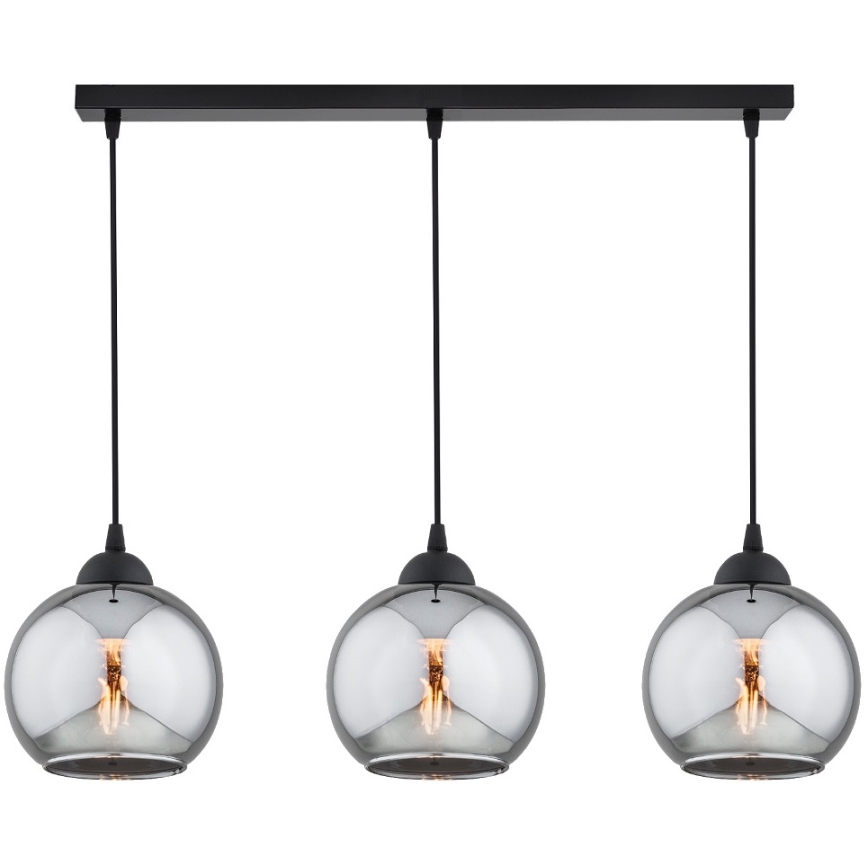 Brilagi - Lestenec na kablu DIOR 3xE27/60W/230V črna/dimno siva