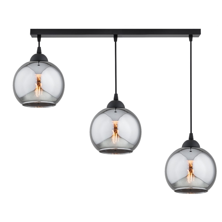 Brilagi - Lestenec na kablu DIOR 3xE27/60W/230V črna/dimno siva