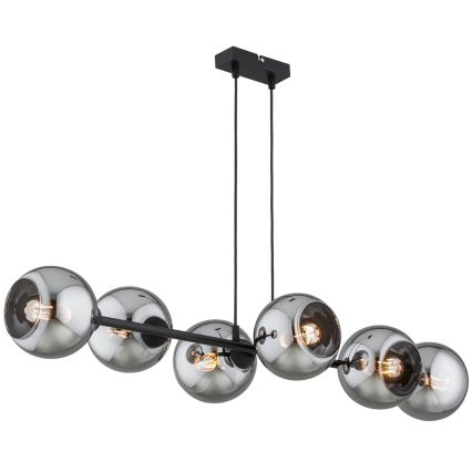 Brilagi - Lestenec na kablu DIOR 6xE27/60W/230V črna/dimno siva