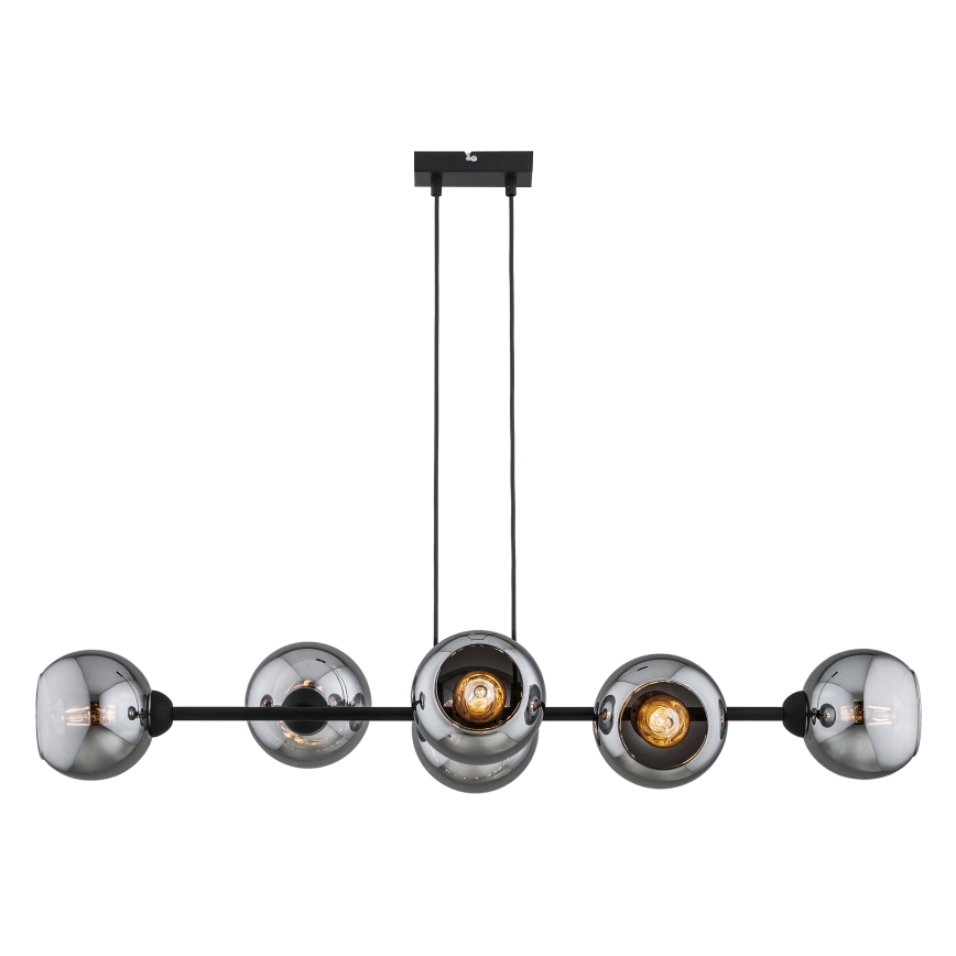 Brilagi - Lestenec na kablu DIOR 6xE27/60W/230V črna/dimno siva
