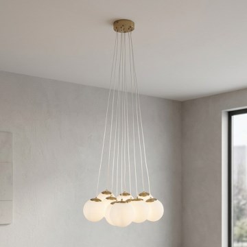 Brilagi - Lestenec na kablu GLOBE 10xE14/15W/230V bela