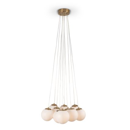 Brilagi - Lestenec na kablu GLOBE 10xE14/15W/230V bela