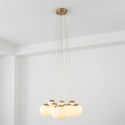 Brilagi - Lestenec na kablu GLOBE 10xE14/15W/230V bela