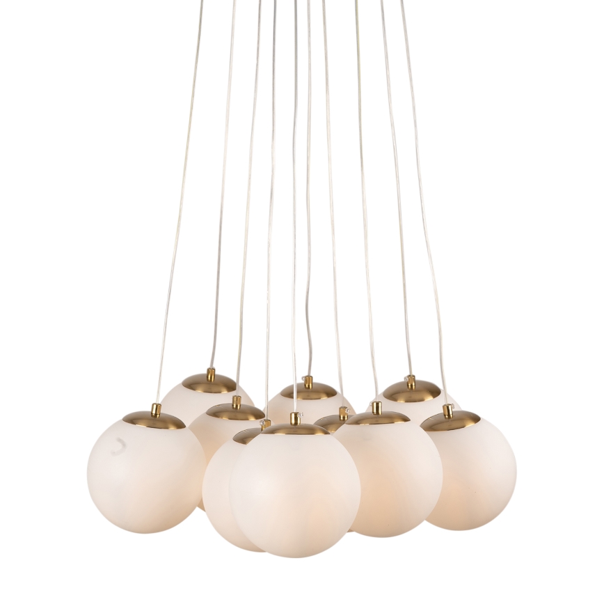Brilagi - Lestenec na kablu GLOBE 10xE14/15W/230V bela