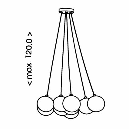 Brilagi - Lestenec na kablu GLOBE 10xE14/15W/230V bela