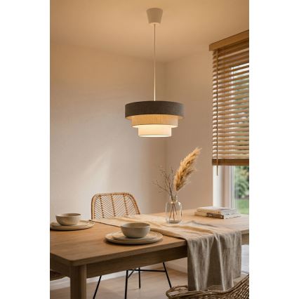 Brilagi - Lestenec na kablu LUNETA 1xE27/60W/230V Ø 40 cm siva/kremna/bela
