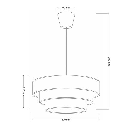 Brilagi - Lestenec na kablu LUNETA 1xE27/60W/230V Ø 40 cm siva/kremna/bela