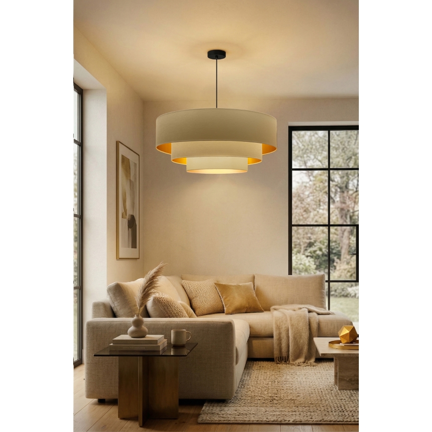 Brilagi - Lestenec na kablu LUNETA 3xE27/60W/230V pr. 80 cm kremna/zlata